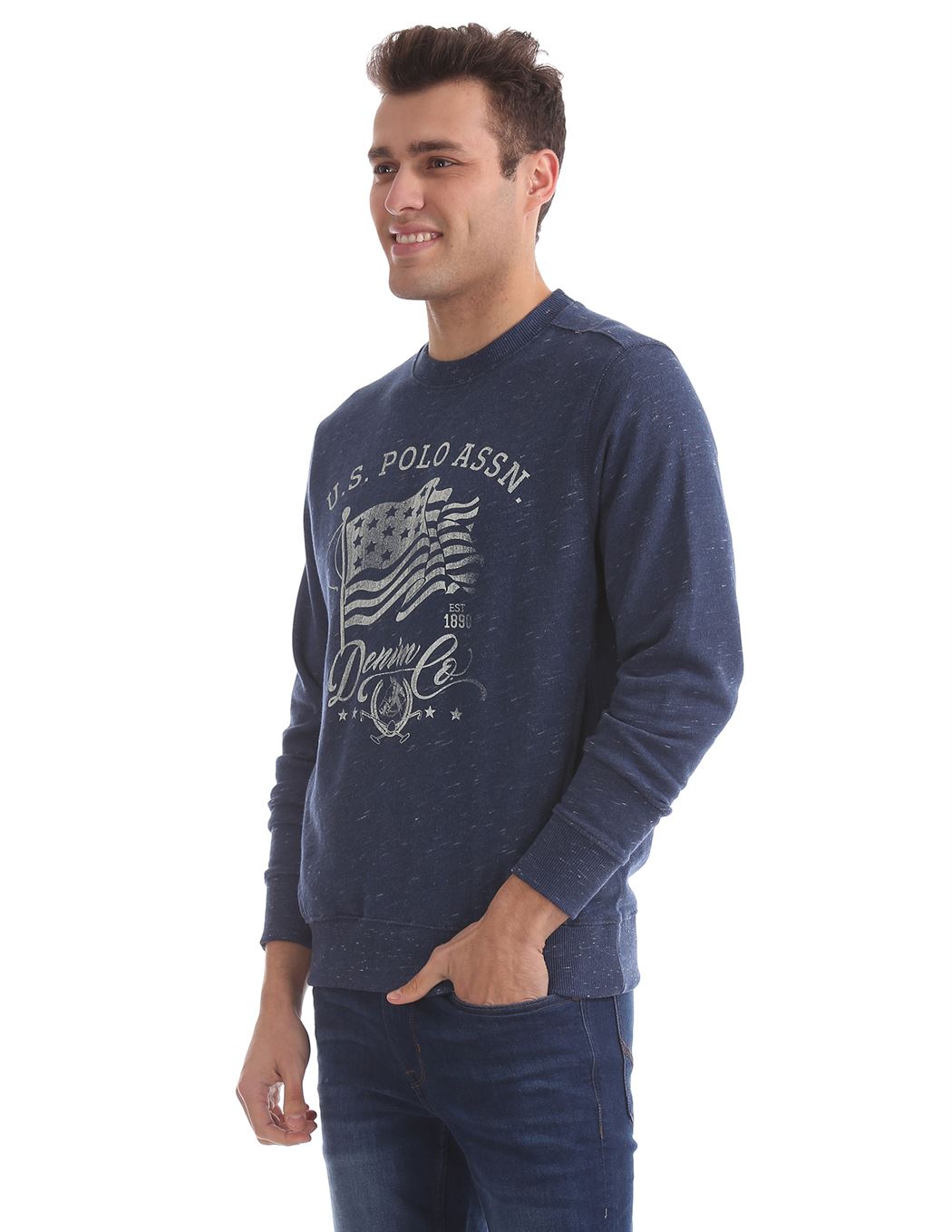 U.S. Polo Assn. Men Printed Casual Wear Sweatshirt